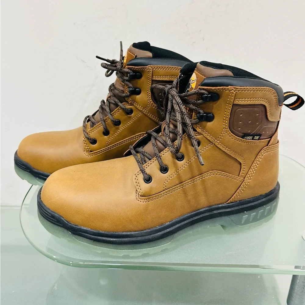 NWOT‎ Brahma Men’s Size 8,5 USA Steel Toe Waterproof Brown Work Boots EUR 41,5